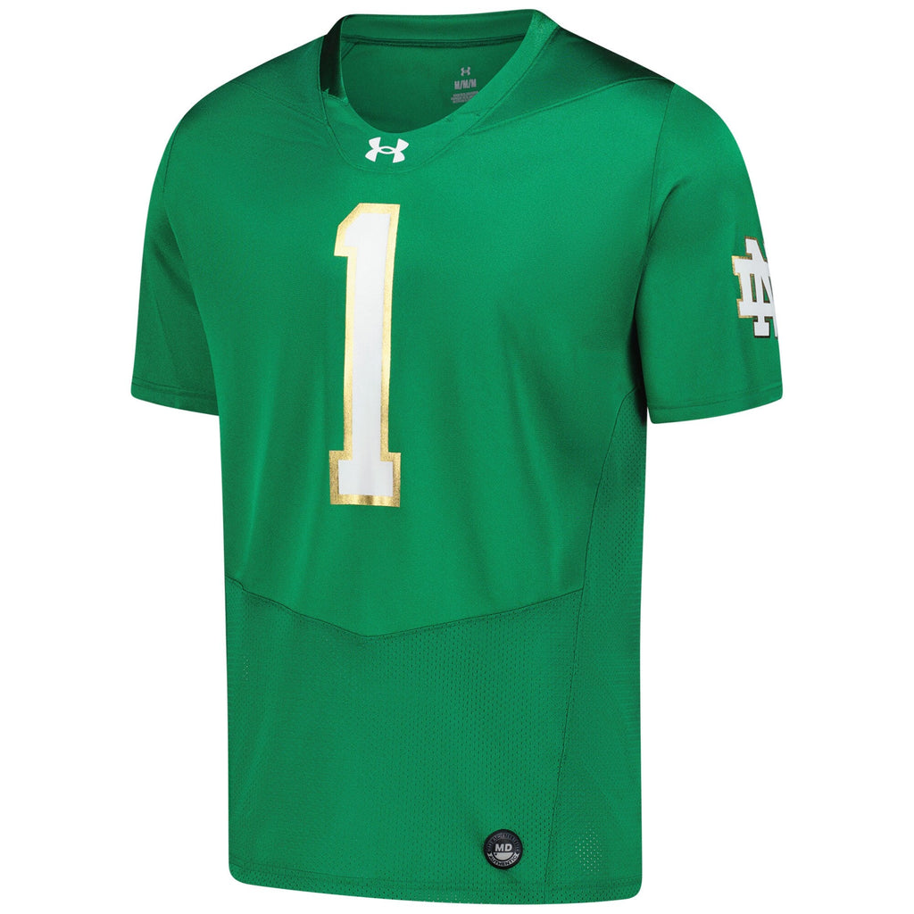 Notre Dame Fighting Irish Replica Football Jersey - Green product image 3, provided for visual reference and product detail