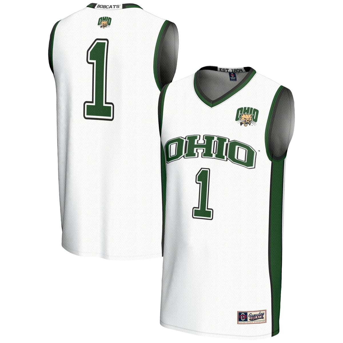 #1 Ohio Bobcats Lightweight Basketball Jersey - White product image 2, provided for visual reference and product detail