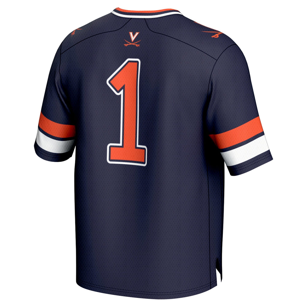 #1 Virginia Cavaliers Lightweight Collegiate Football Fashion Jersey - Navy product image 4, provided for visual reference
