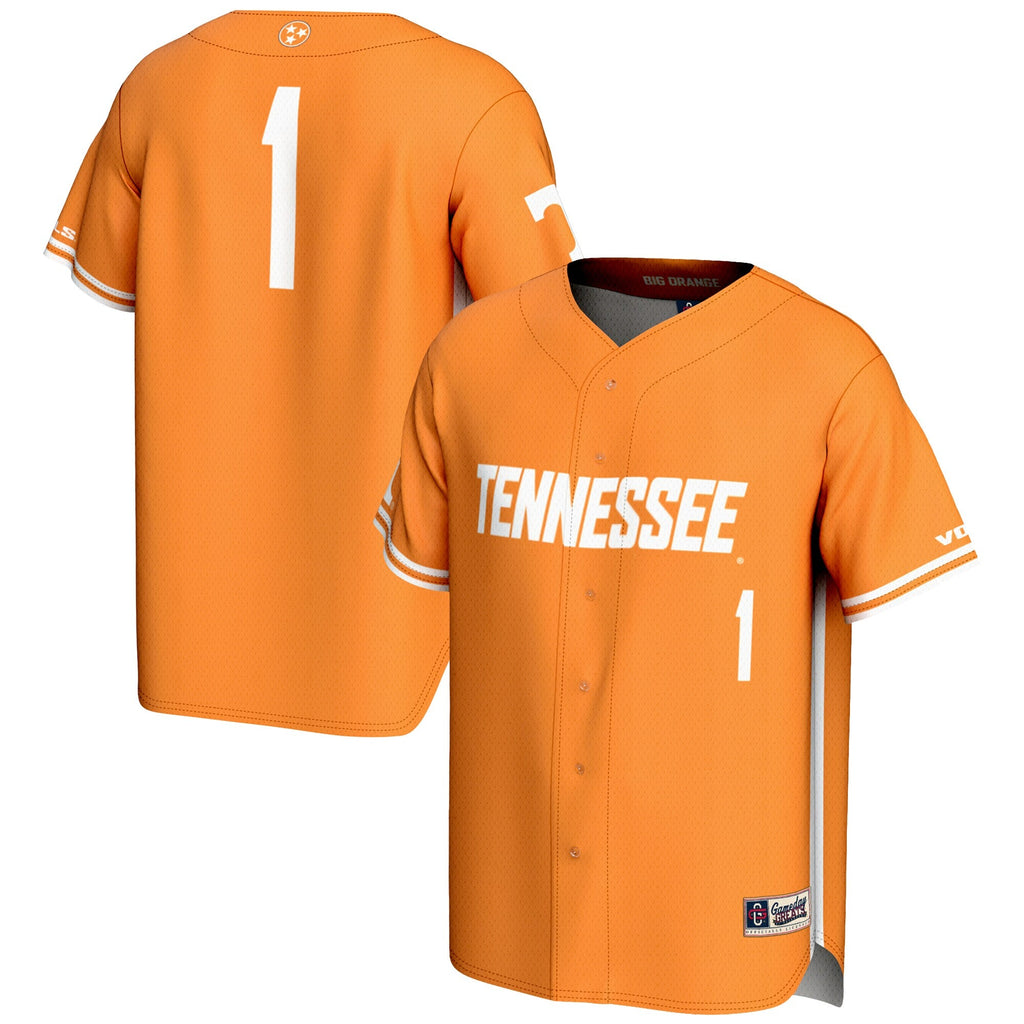 #1 Tennessee Orange Tennessee Volunteers Lightweight Baseball Jersey product image 1, provided for visual reference and