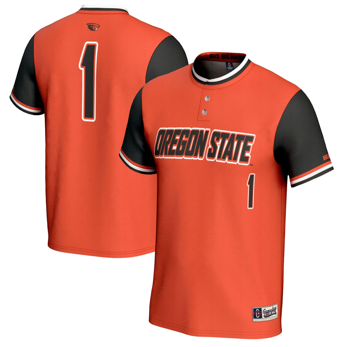 #1 Oregon State Beavers Softball Fashion Jersey - Orange product image 2, provided for visual reference and product detail