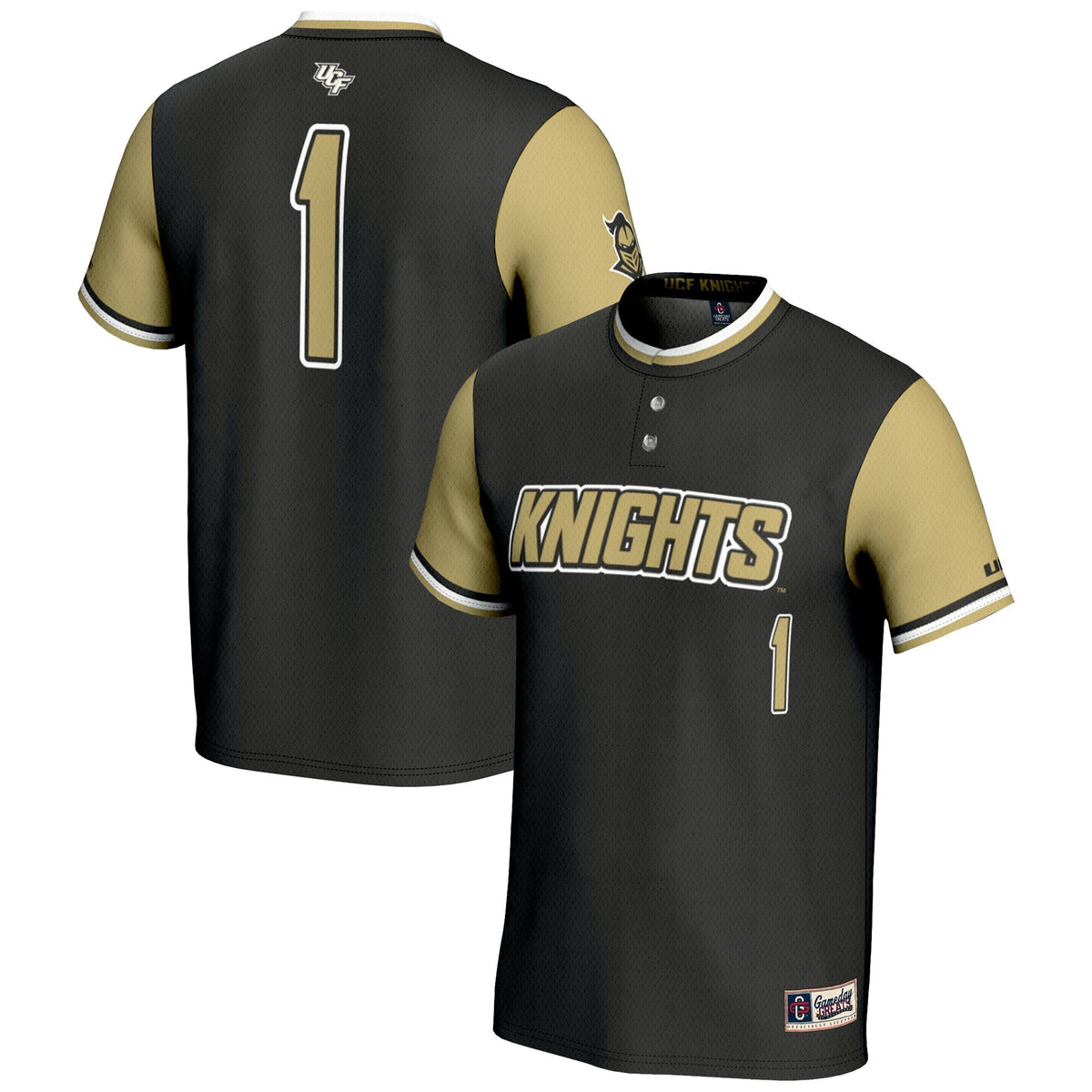 #1 UCF Knights Lightweight Softball Jersey - Black product image 1, provided for visual reference and product detail review