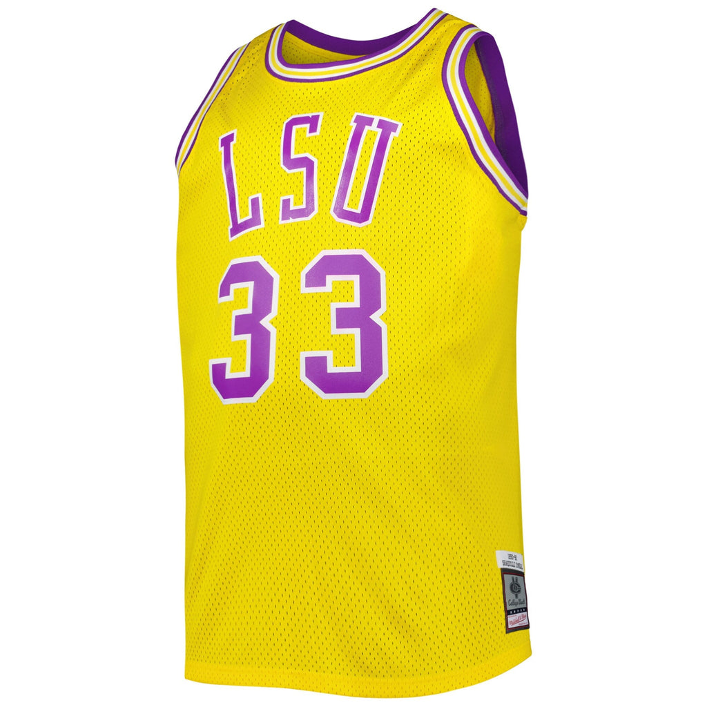 Shaquille O'Neal LSU Tigers 1990/91 Big & Tall Swingman Jersey - Gold product image 3, provided for visual reference and