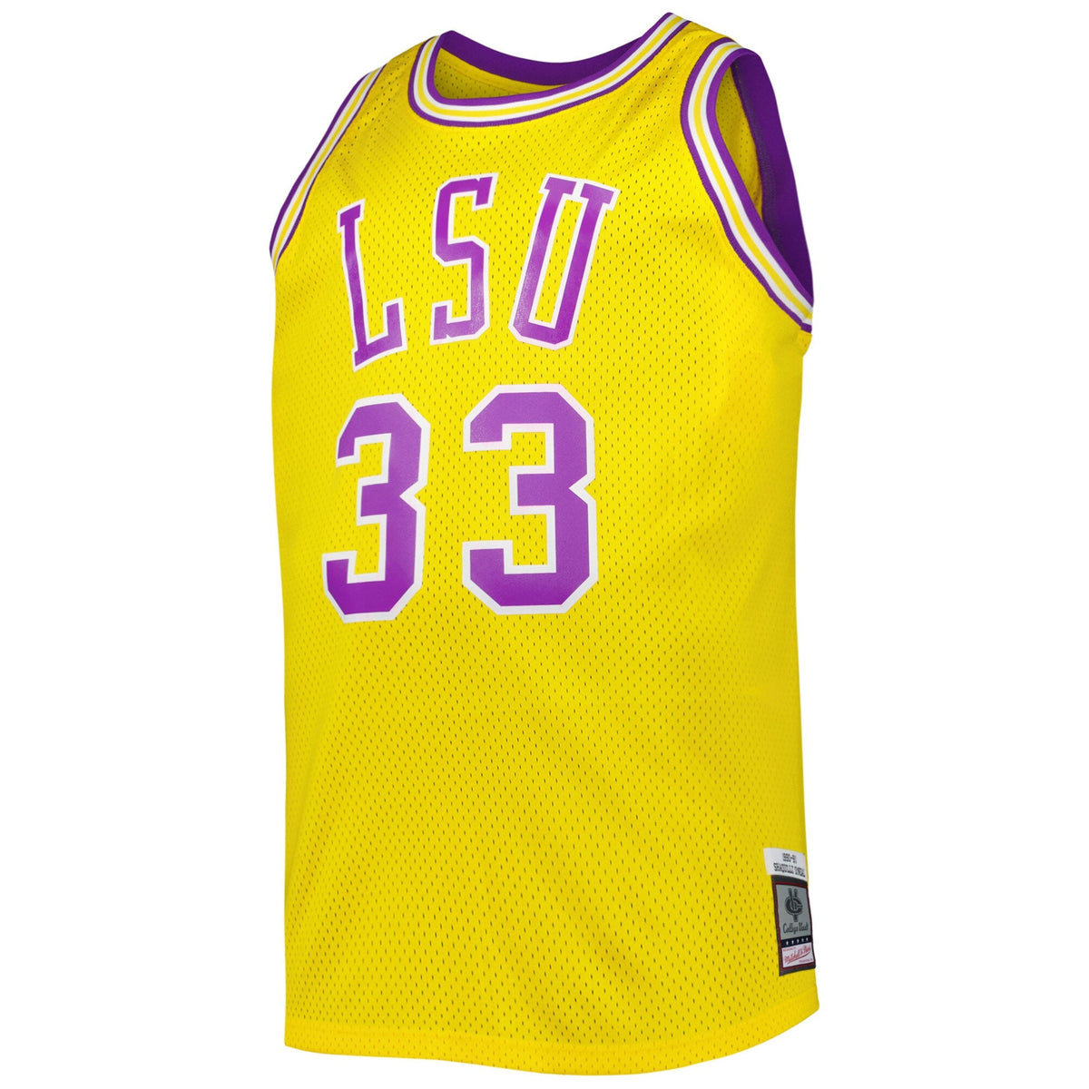 Shaquille O'Neal LSU Tigers 1990/91 Big & Tall Swingman Jersey - Gold product image 3, provided for visual reference and