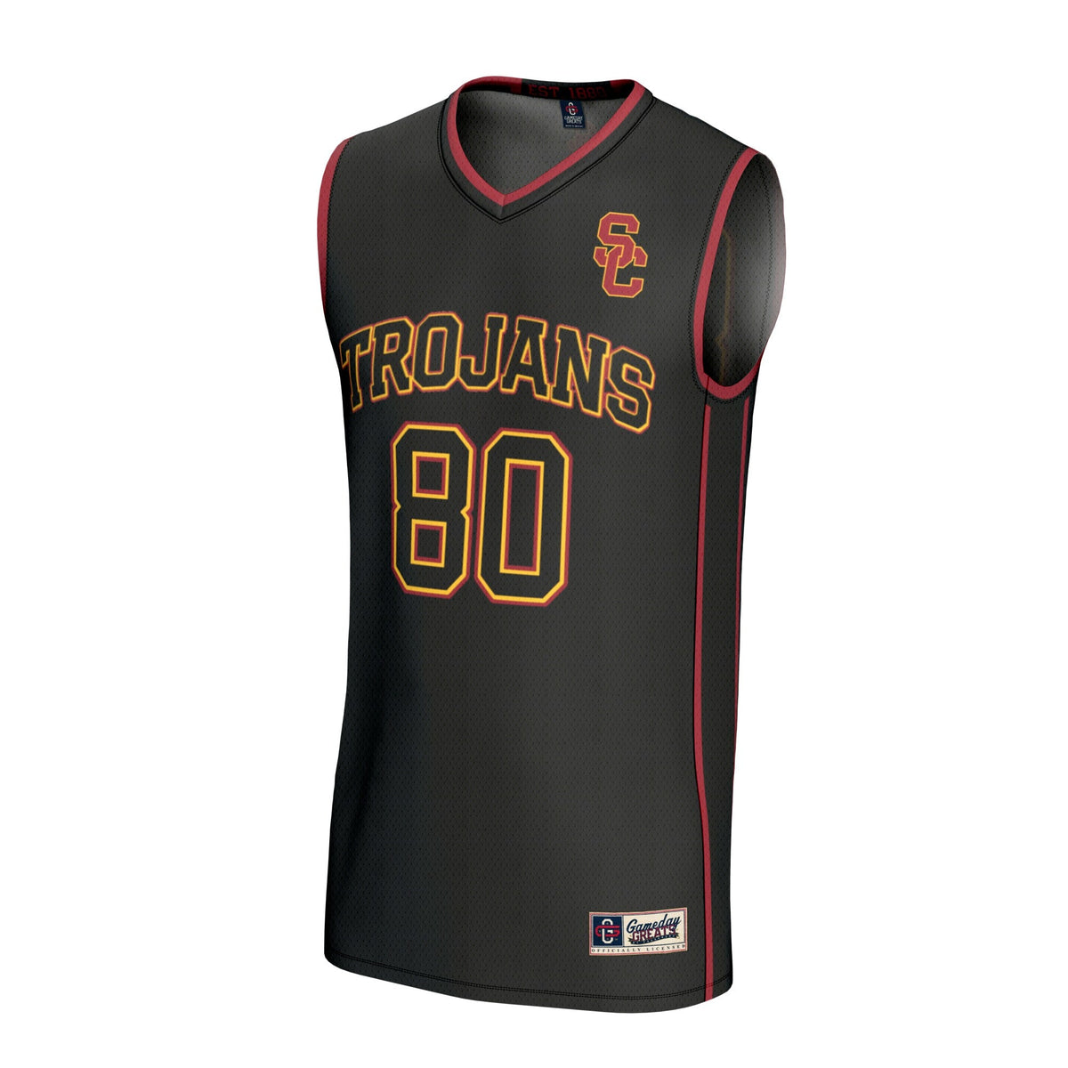 #80 USC Trojans Lightweight Basketball Fashion Jersey - Black product image 3, provided for visual reference and product