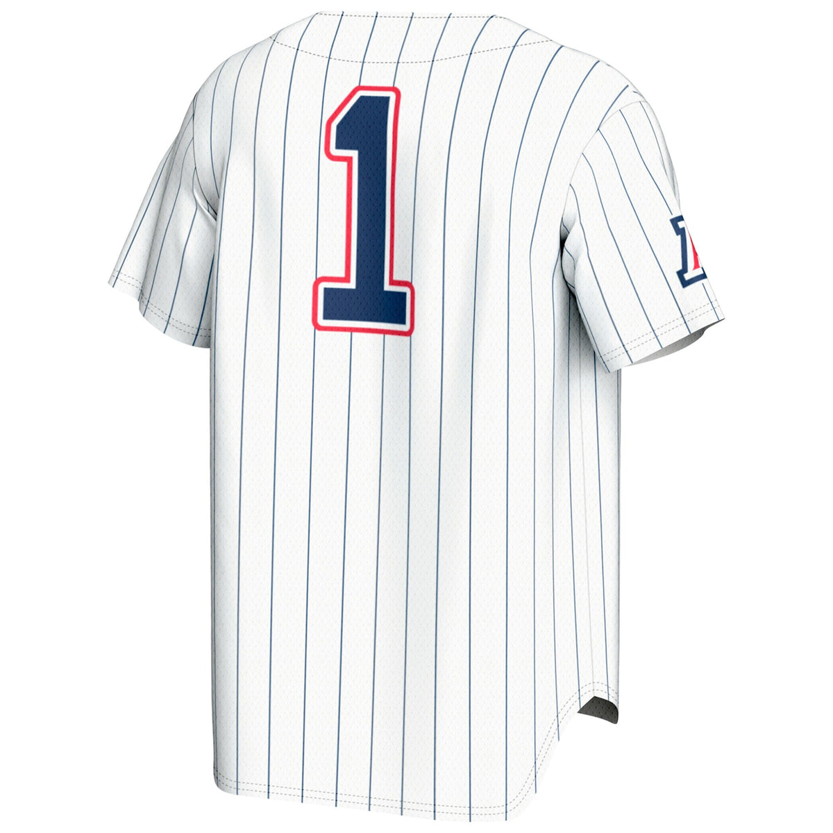 #1 Arizona Wildcats Lightweight Baseball Fashion Jersey - White product image 4, provided for visual reference and product