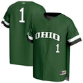 #1 Ohio Bobcats Lightweight Collegiate Baseball Fashion Jersey - Green product image 1, provided for visual reference and