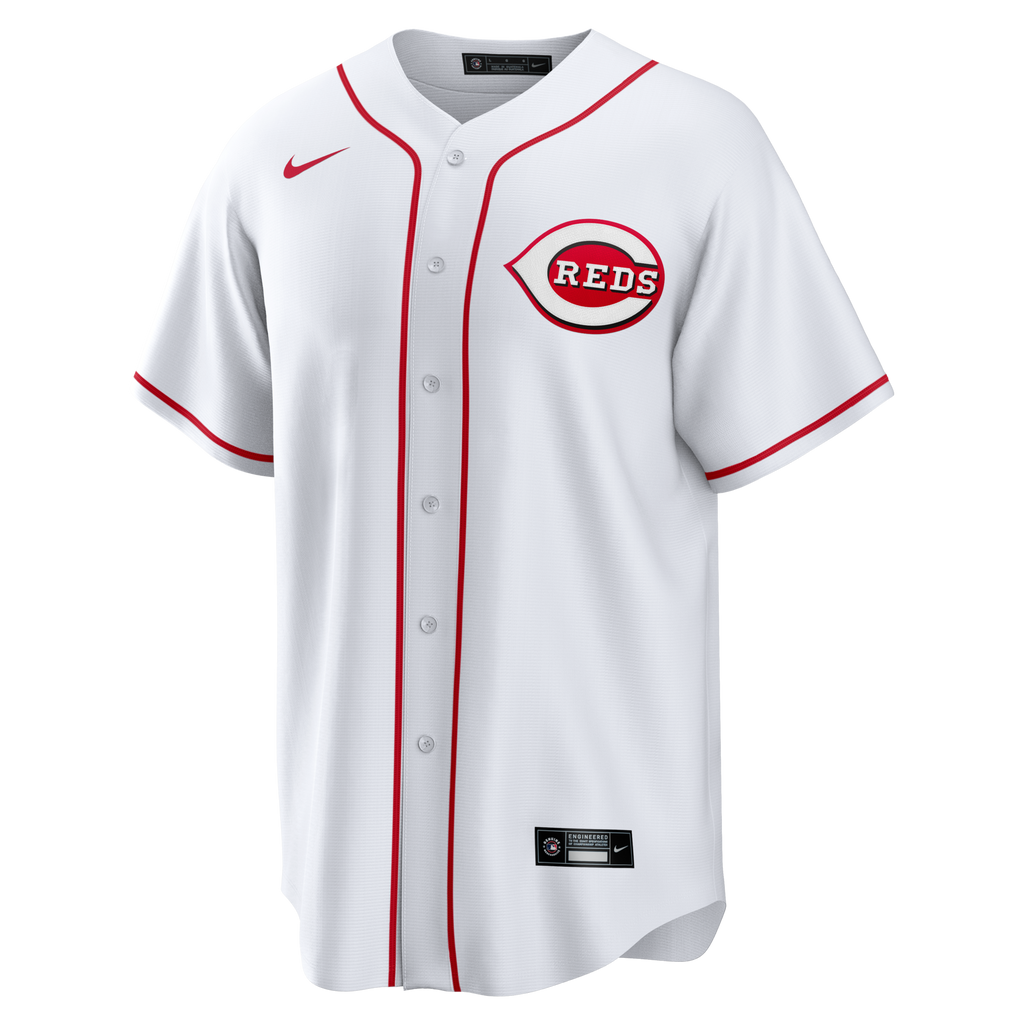 Cincinnati Reds White Home Big & Tall Replica Jersey product image 3, provided for visual reference and product detail review