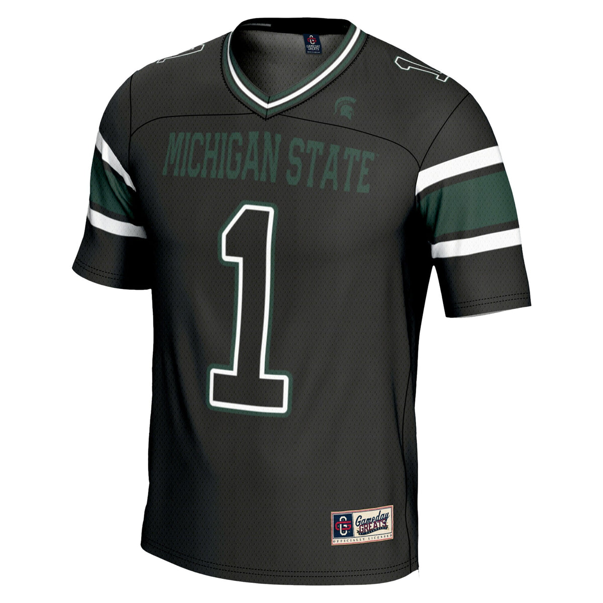 #1 Michigan State Spartans Endzone Football Jersey - Black product image 3, provided for visual reference and product detail