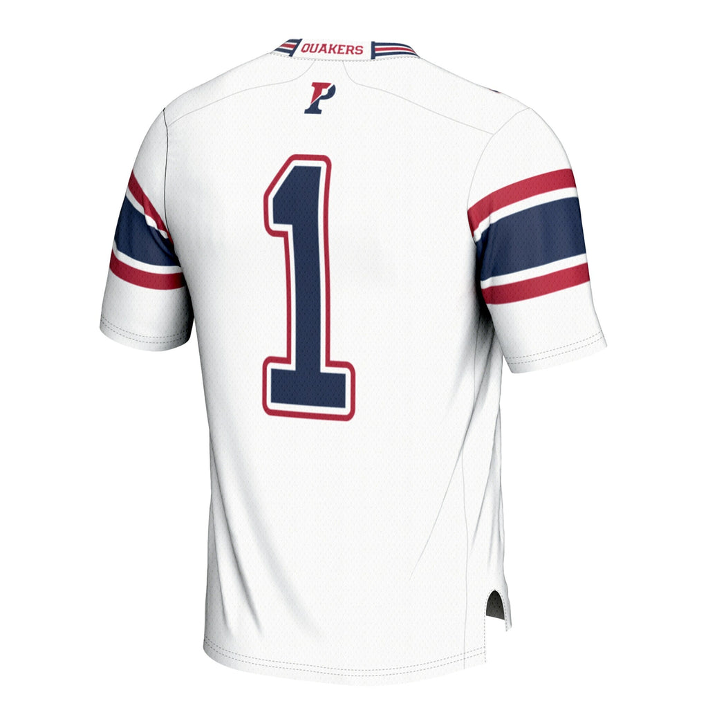 #1 Pennsylvania Quakers Football Jersey - White product image 4, provided for visual reference and product detail review