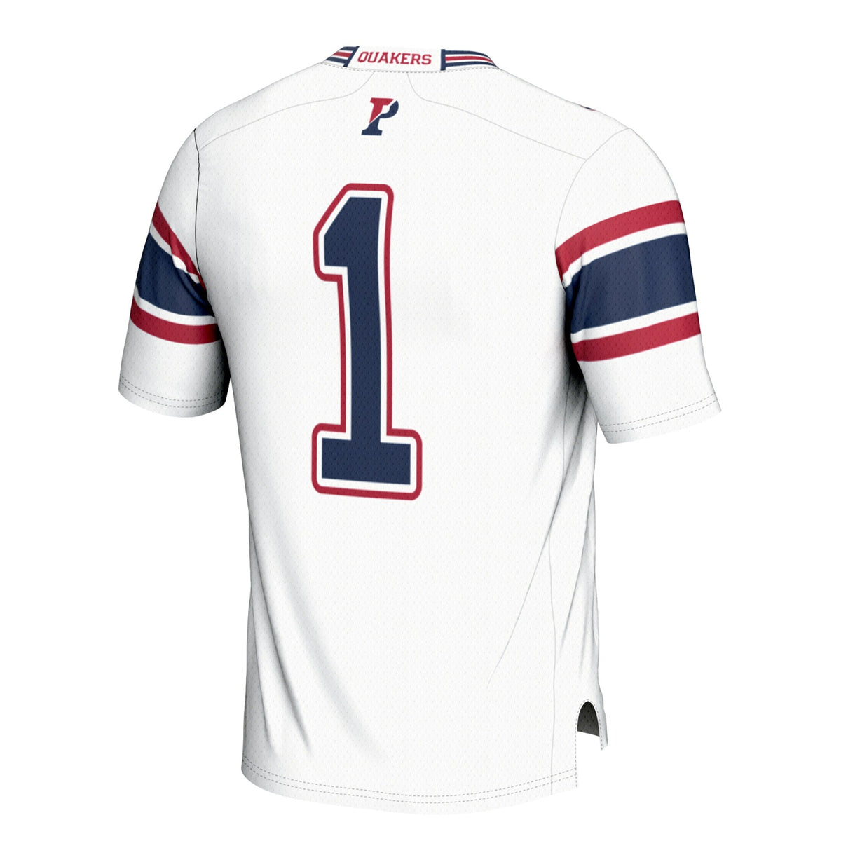 #1 Pennsylvania Quakers Football Jersey - White product image 4, provided for visual reference and product detail review