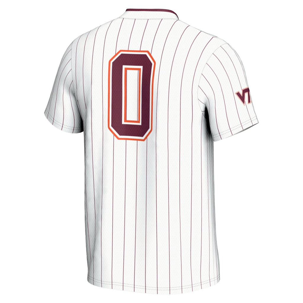 #0 Virginia Tech Hokies Softball Fashion Jersey - White product image 4, provided for visual reference and product detail