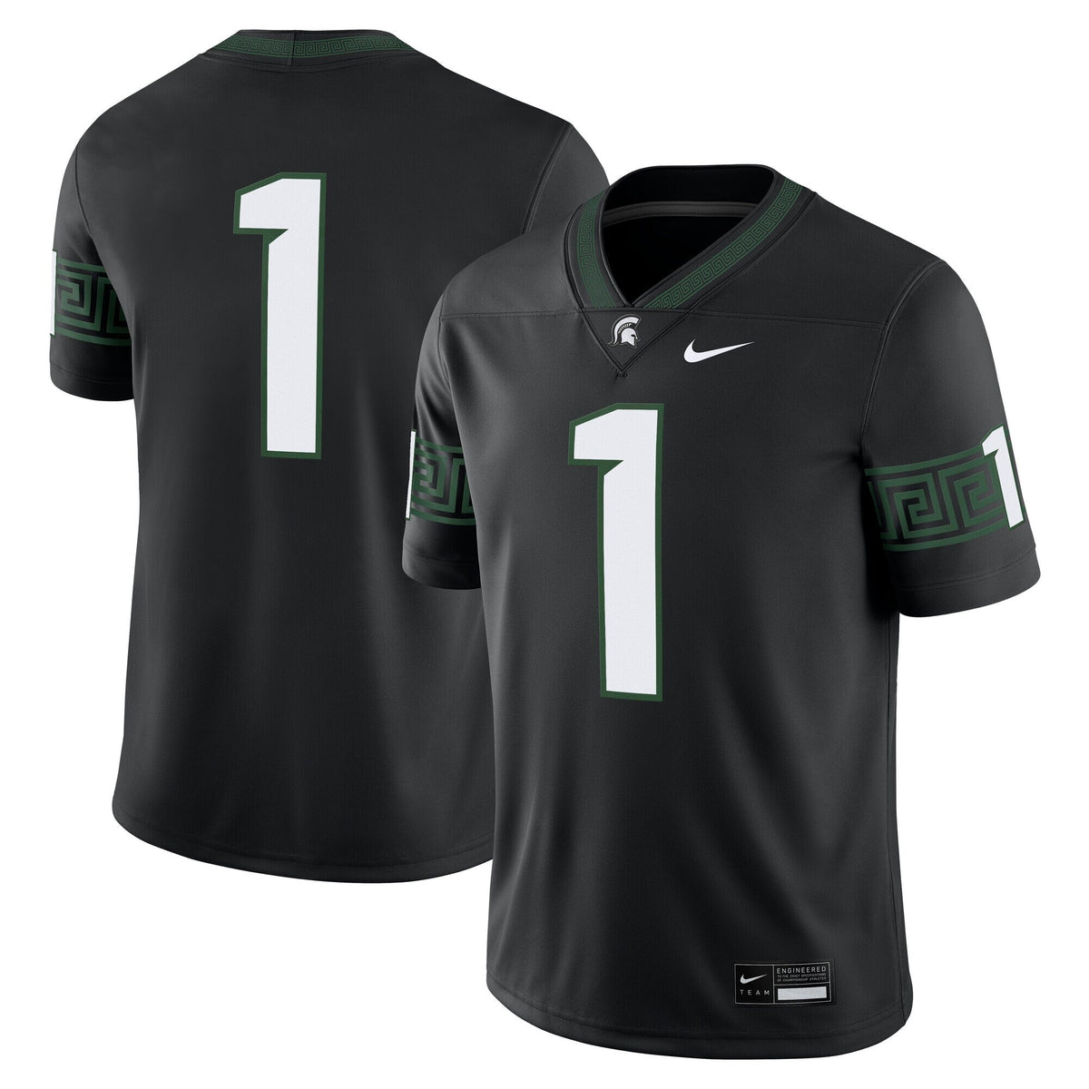 Black Michigan State Spartans Alternate Game Jersey product image 2, provided for visual reference and product detail review