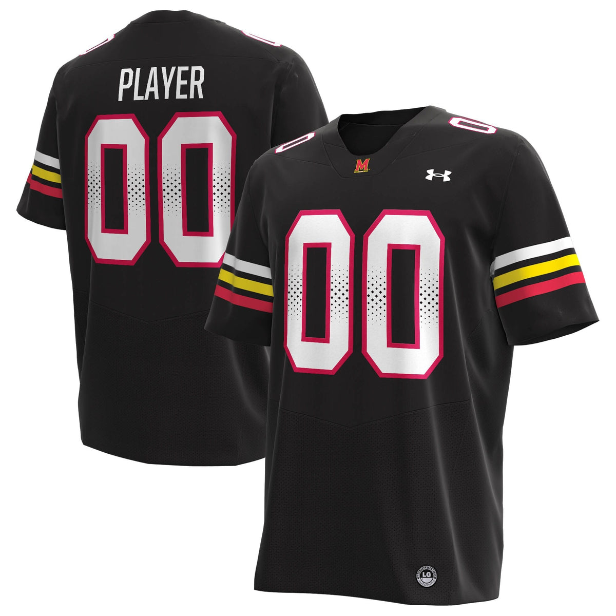 Maryland Terrapins Alternate NIL Pick-A-Player Replica Football Jersey - Black product image 2, provided for visual