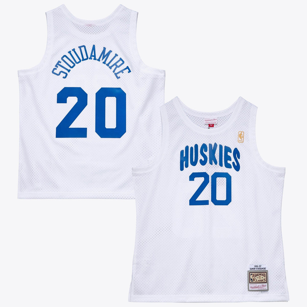 Toronto Huskies Damon Stoudamire 1996 Swingman Authentic Jersey - White product image 1, provided for visual reference and