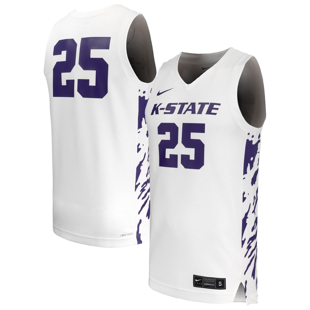 #25 Kansas State Wildcats Replica Basketball Jersey - White product image 1, provided for visual reference and product