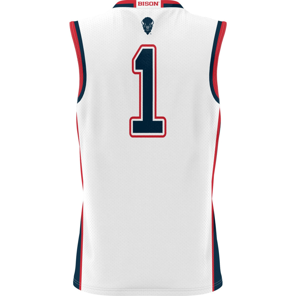 #1 Howard Bison Lightweight Basketball Jersey - White product image 4, provided for visual reference and product detail
