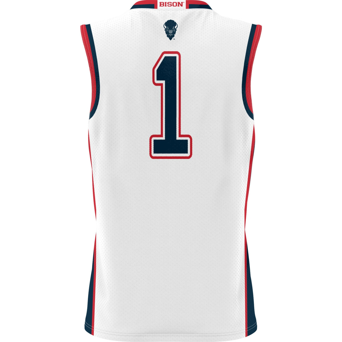#1 Howard Bison Lightweight Basketball Jersey - White product image 4, provided for visual reference and product detail