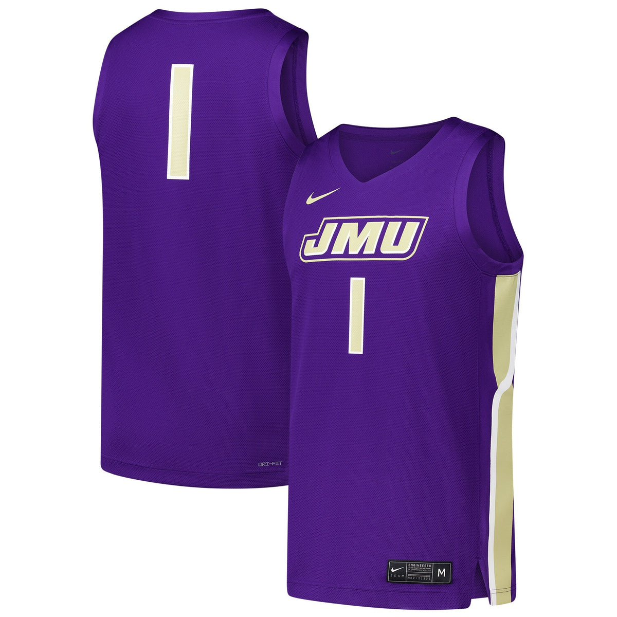 #1 James Madison Dukes Replica Basketball Jersey - Purple product image 1, provided for visual reference and product detail
