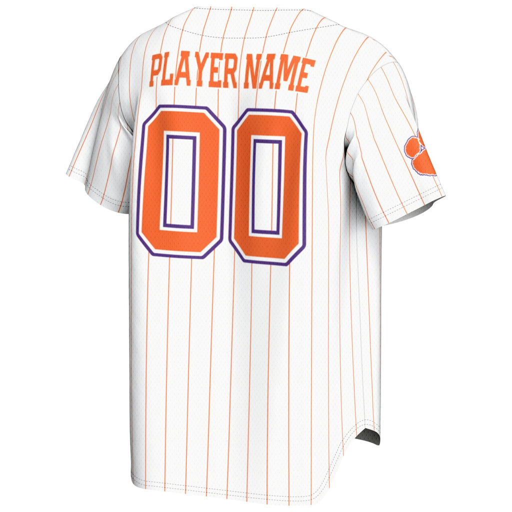 Clemson Tigers NIL Pick-A-Player Lightweight Baseball Jersey - White product image 4, provided for visual reference and
