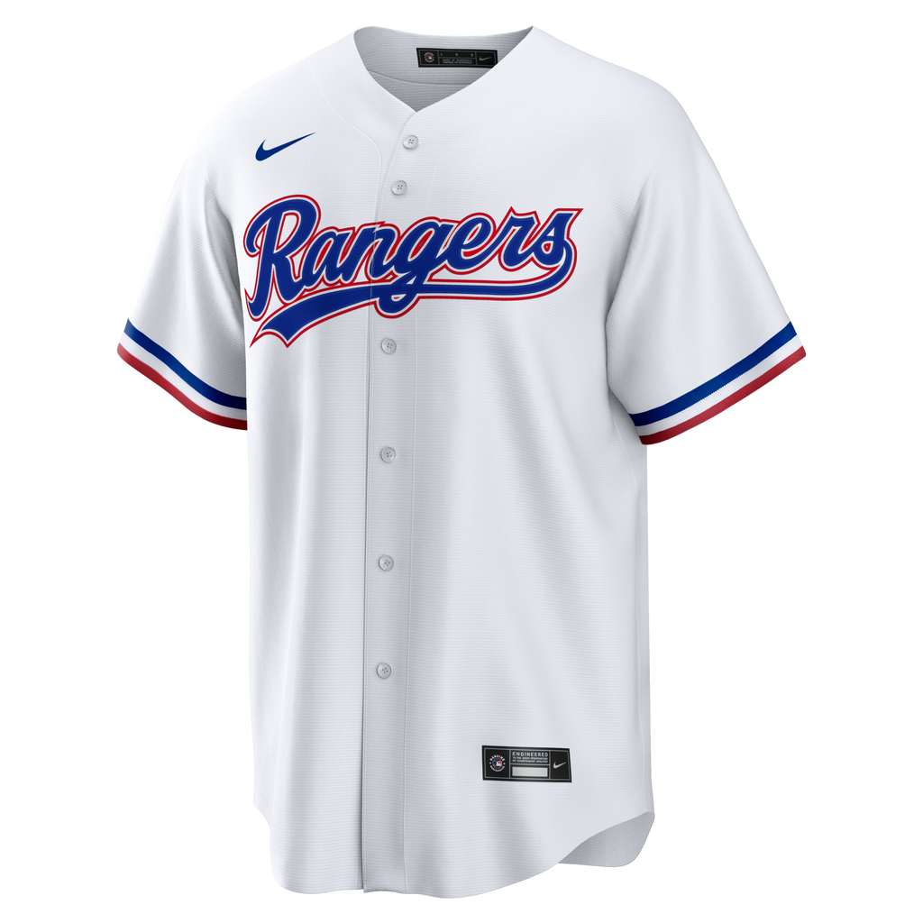 Texas Rangers White Home Big & Tall Replica Jersey product image 3, provided for visual reference and product detail review