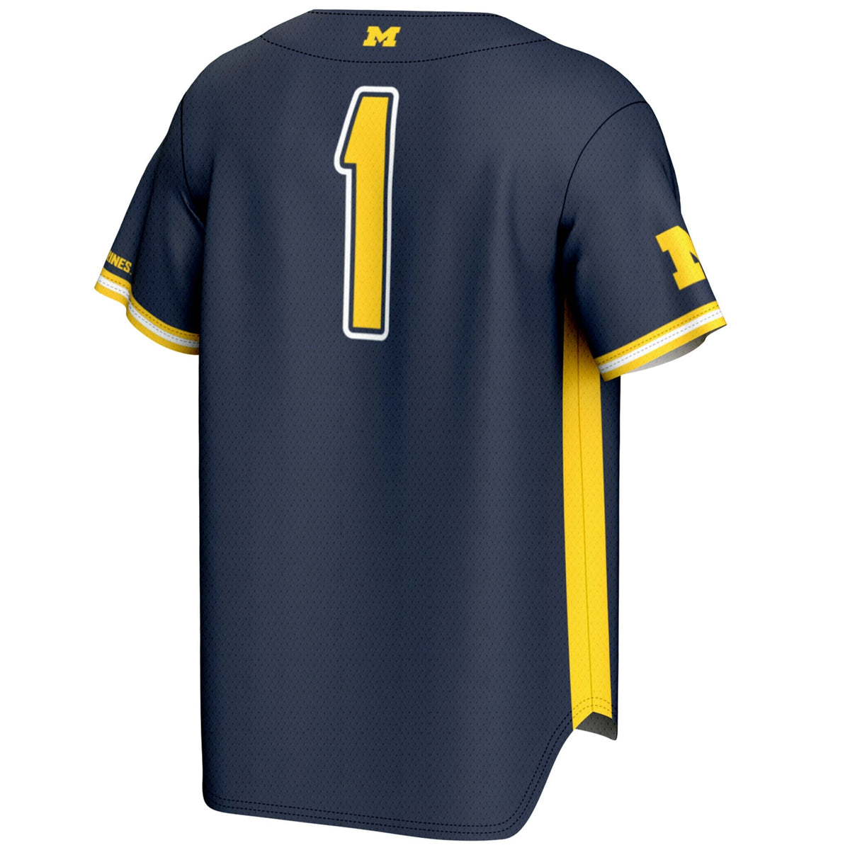 #1 Michigan Wolverines Lightweight Baseball Fashion Jersey - Navy product image 4, provided for visual reference and product