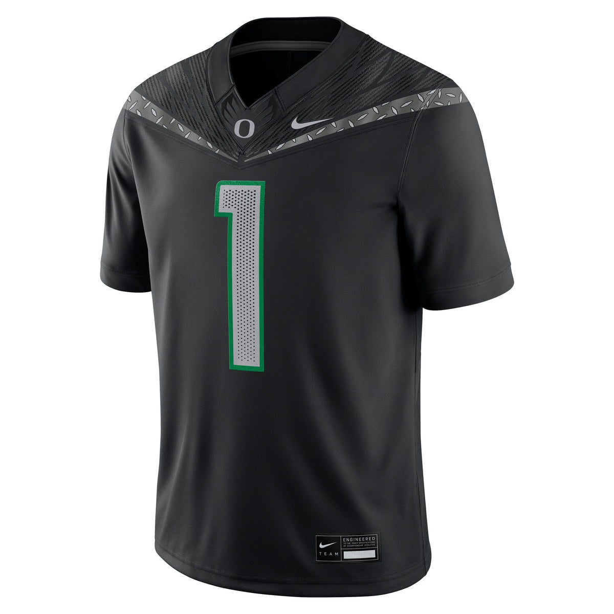 #1 Black Oregon Ducks Game Jersey product image 3, provided for visual reference and product detail review