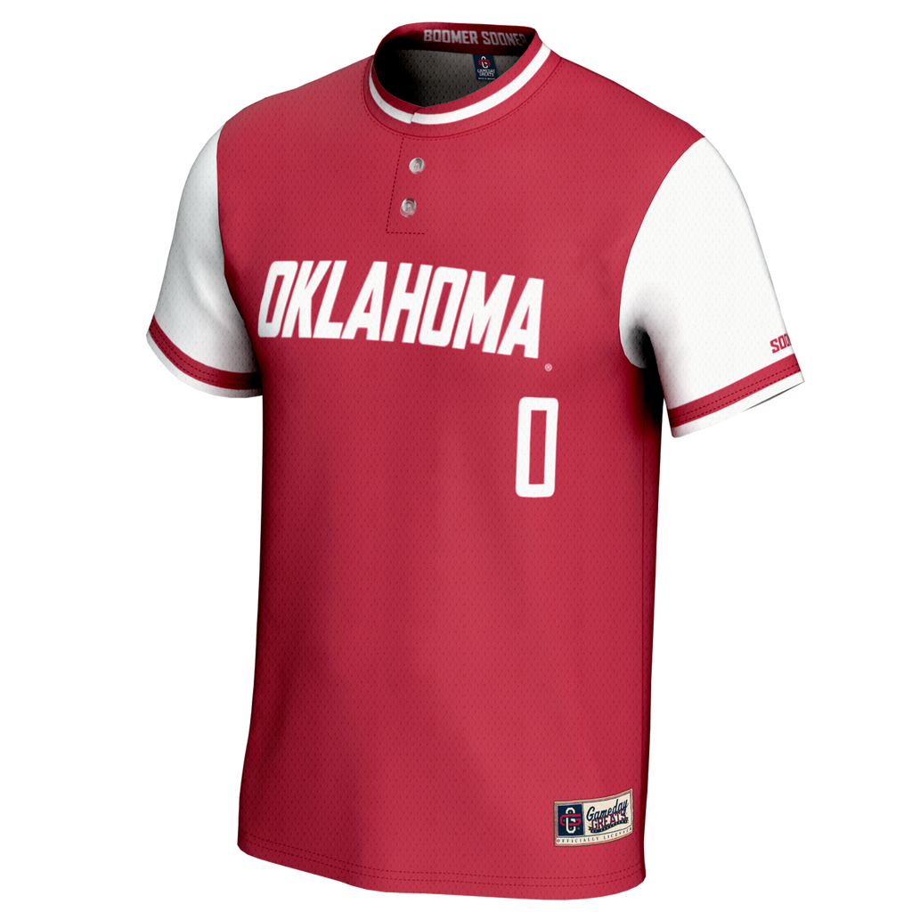 #0 Oklahoma Sooners Lightweight Softball Jersey - Crimson product image 3, provided for visual reference and product detail
