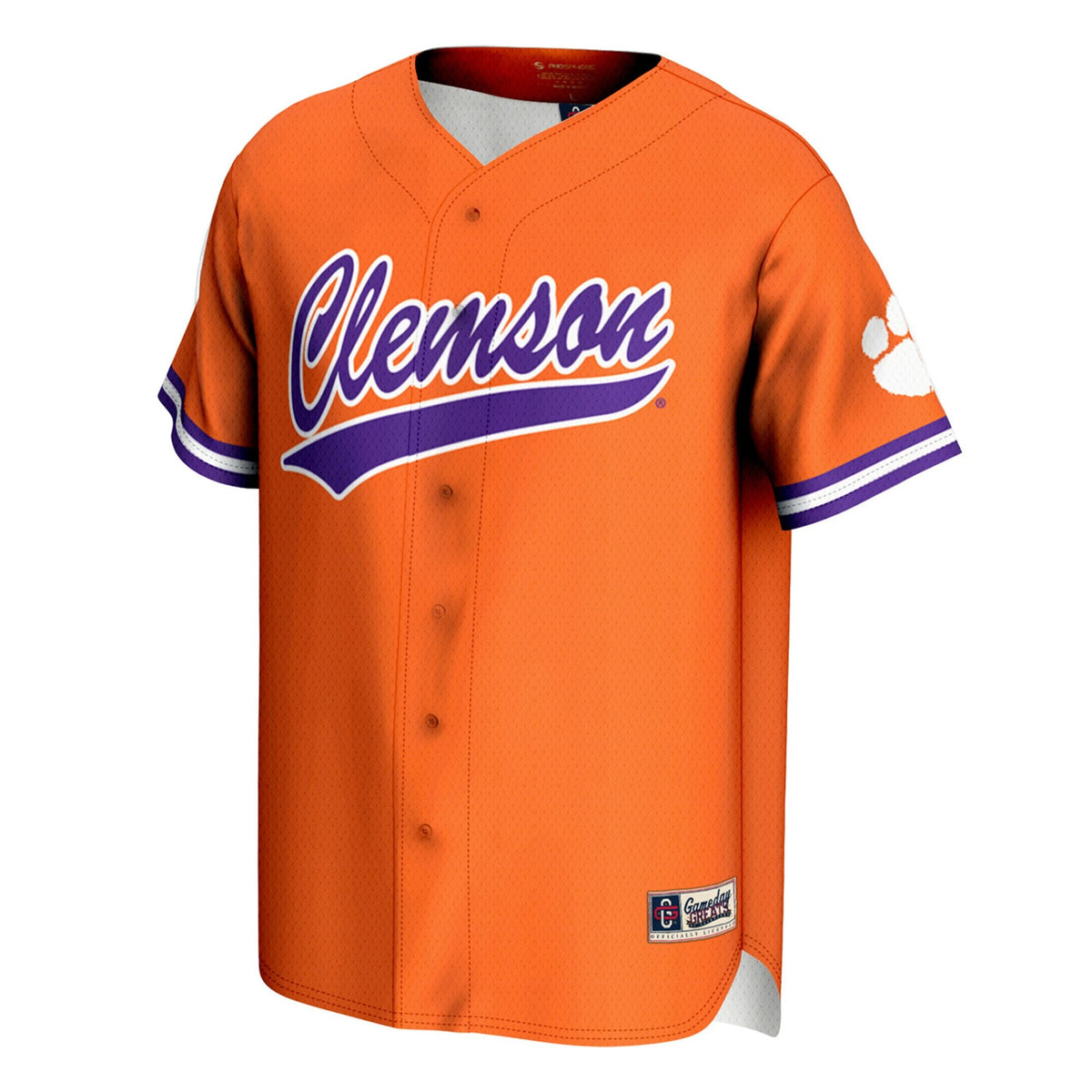 Clemson Tigers Lightweight Baseball Jersey - Orange product image 3, provided for visual reference and product detail review