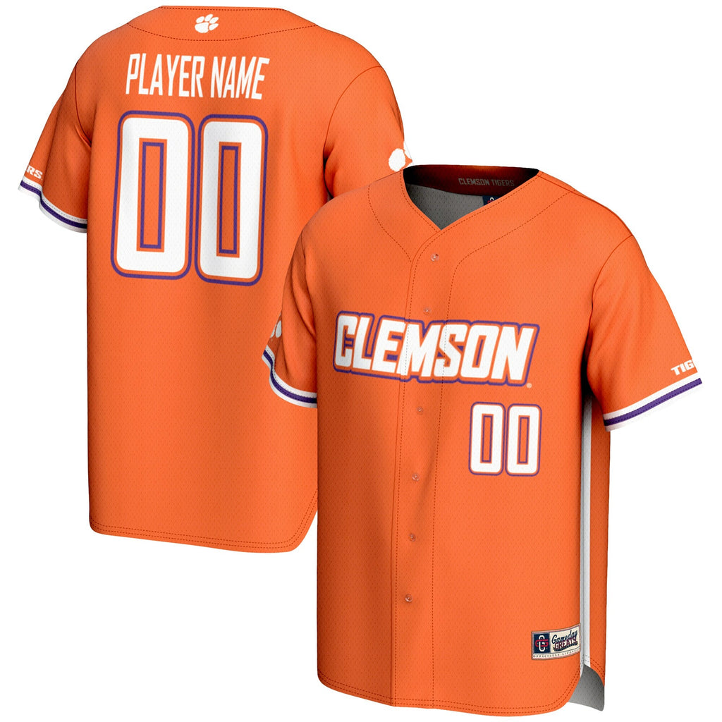 Clemson Tigers NIL Pick-A-Player Lightweight Baseball Jersey - Orange product image 1, provided for visual reference and