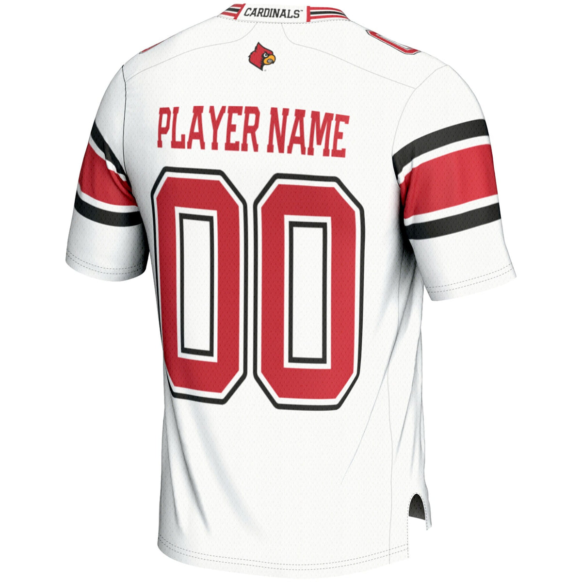 Louisville Cardinals NIL Pick-A-Player Football Jersey - White product image 4, provided for visual reference and product