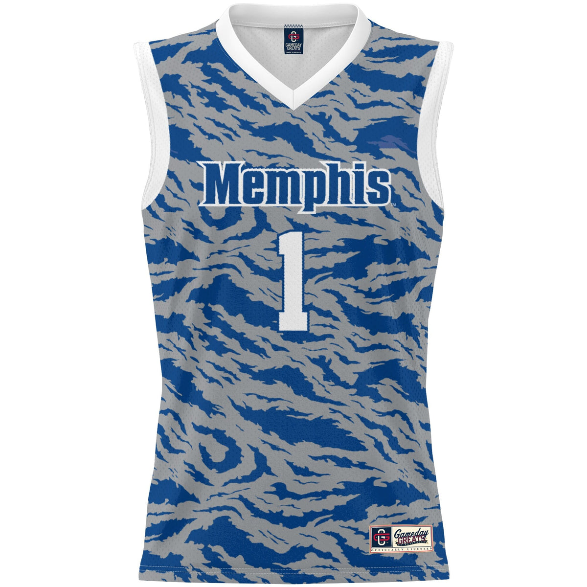 #1 Memphis Tigers Lightweight Basketball Jersey - Royal product image 3, provided for visual reference and product detail