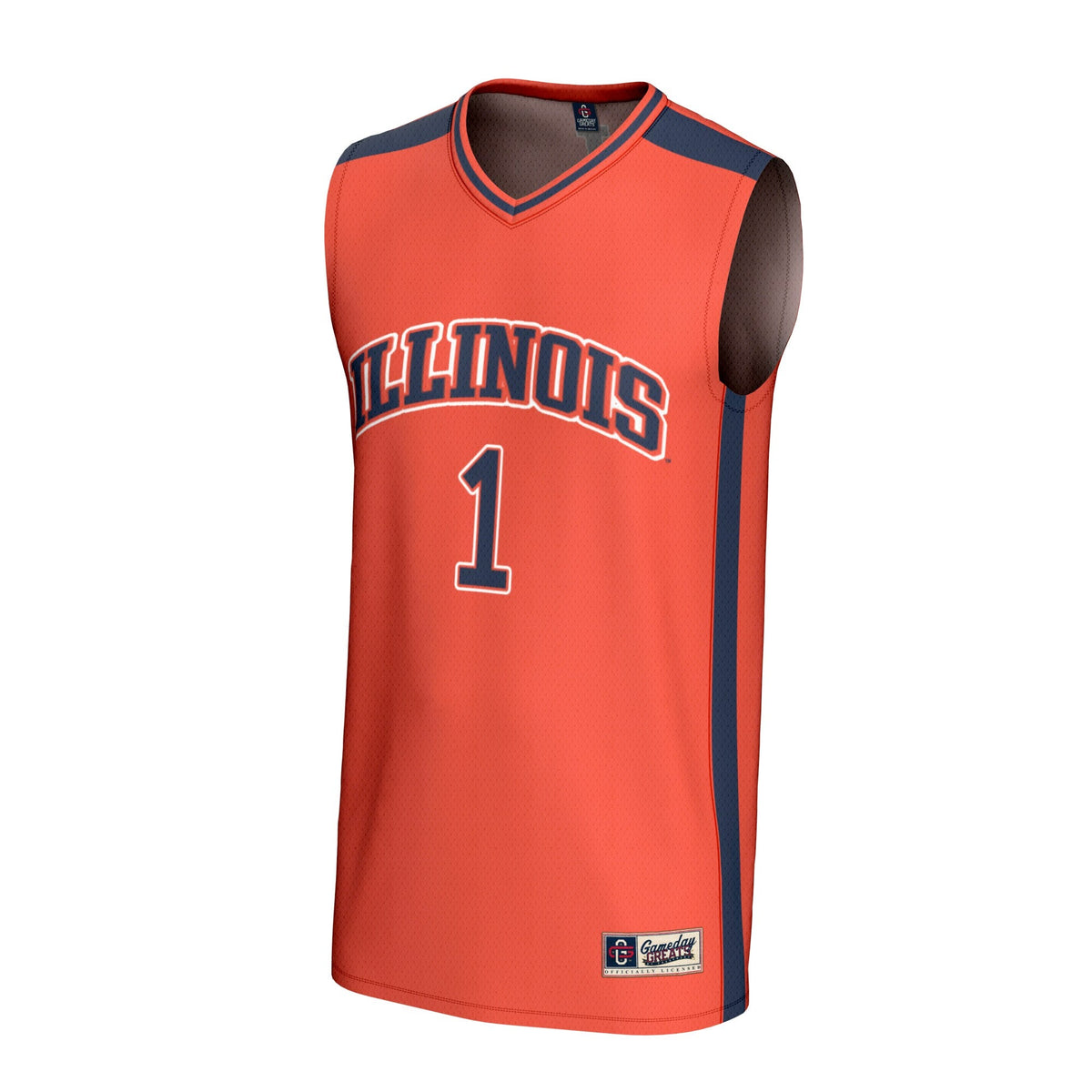 #1 Illinois Fighting Illini Lightweight Collegiate Basketball Fashion Jersey - Orange product image 3, provided for visual