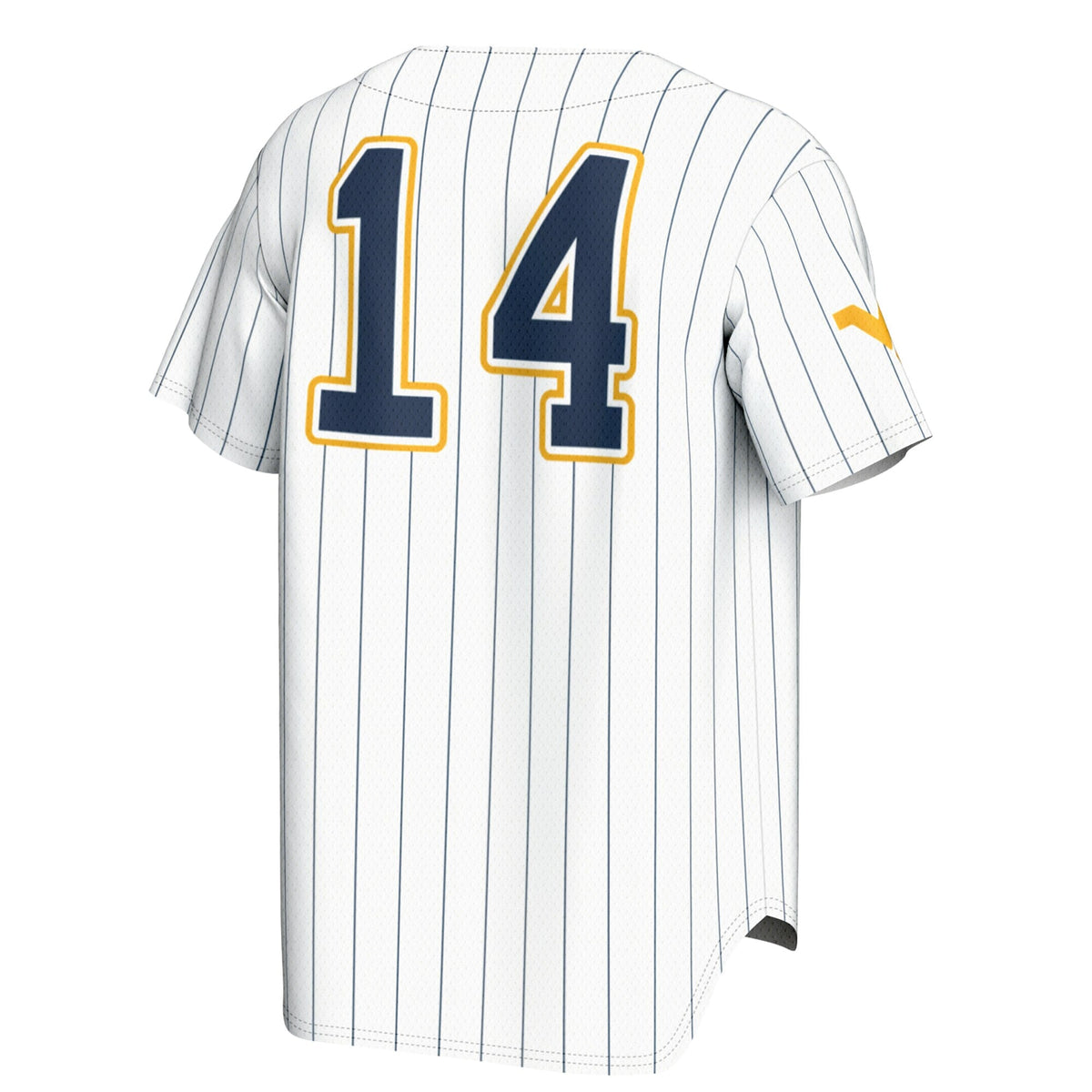 #14 West Virginia Mountaineers Lightweight Baseball Fashion Jersey - White product image 4, provided for visual reference