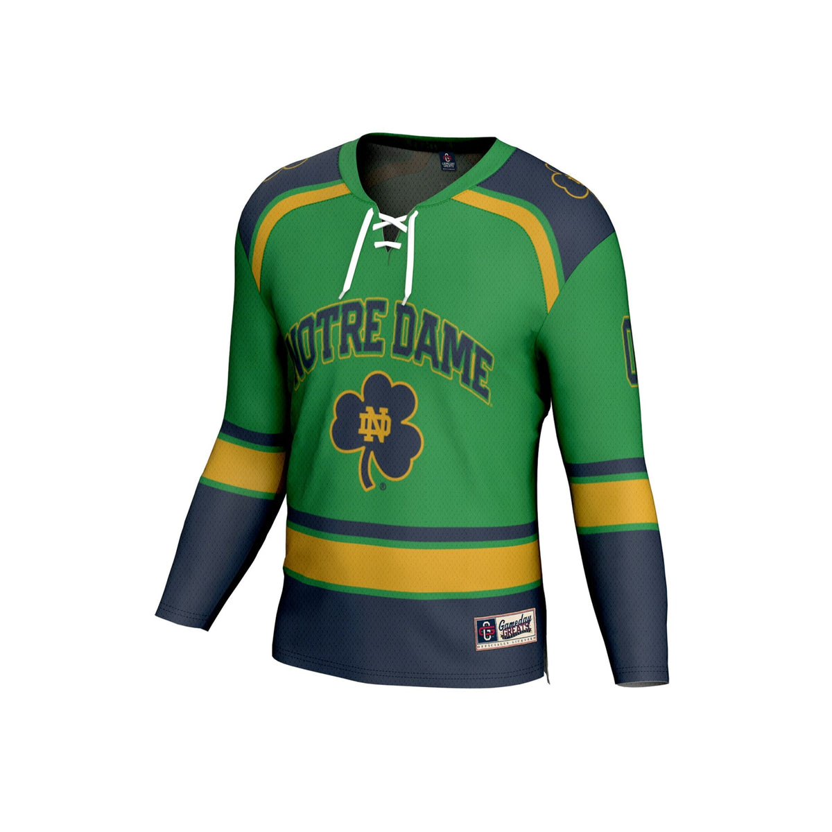 Notre Dame Fighting Irish Lightweight Hockey NIL Pick-a-Player Fashion Jersey - Green product image 3, provided for visual