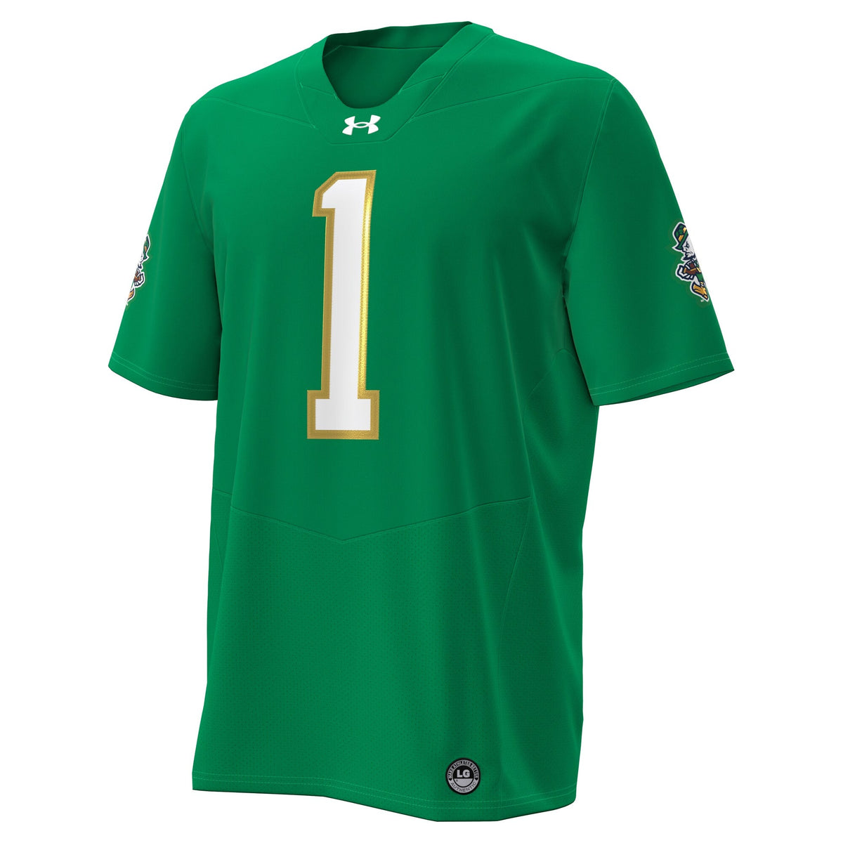 #1 Notre Dame Fighting Irish Irish Wear Green Football Twill Replica Jersey - Kelly Green product image 3, provided for