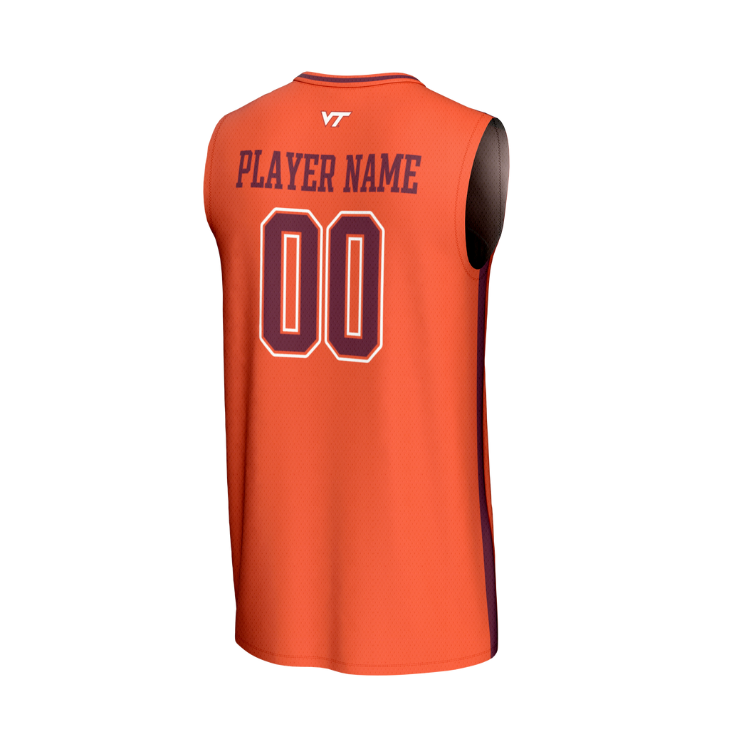 Virginia Tech Hokies NIL Pick-A-Player Lightweight Basketball Fashion Jersey - Orange product image 4, provided for visual