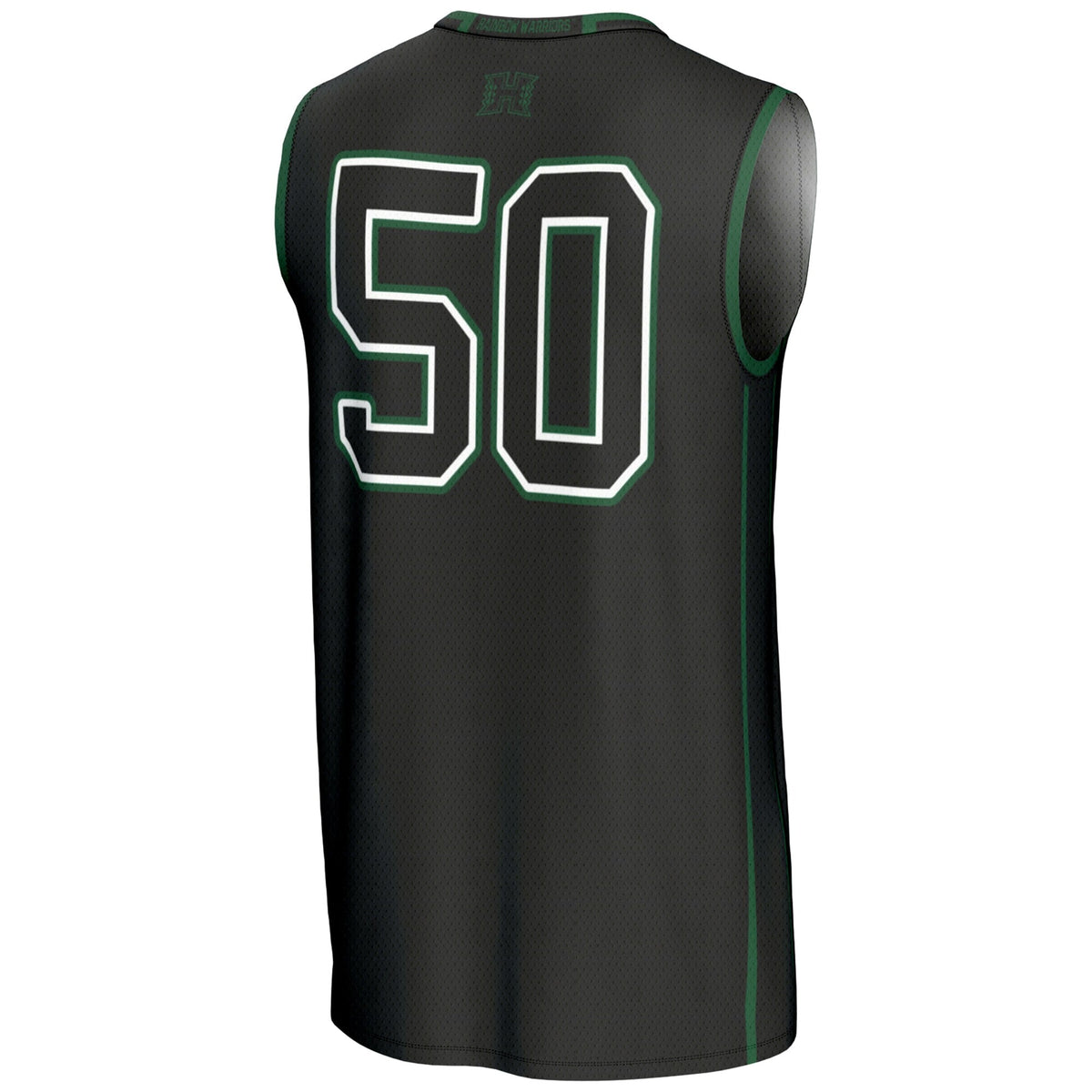 #50 Hawaii Rainbow Warriors Lightweight Basketball Jersey - Black product image 4, provided for visual reference and product