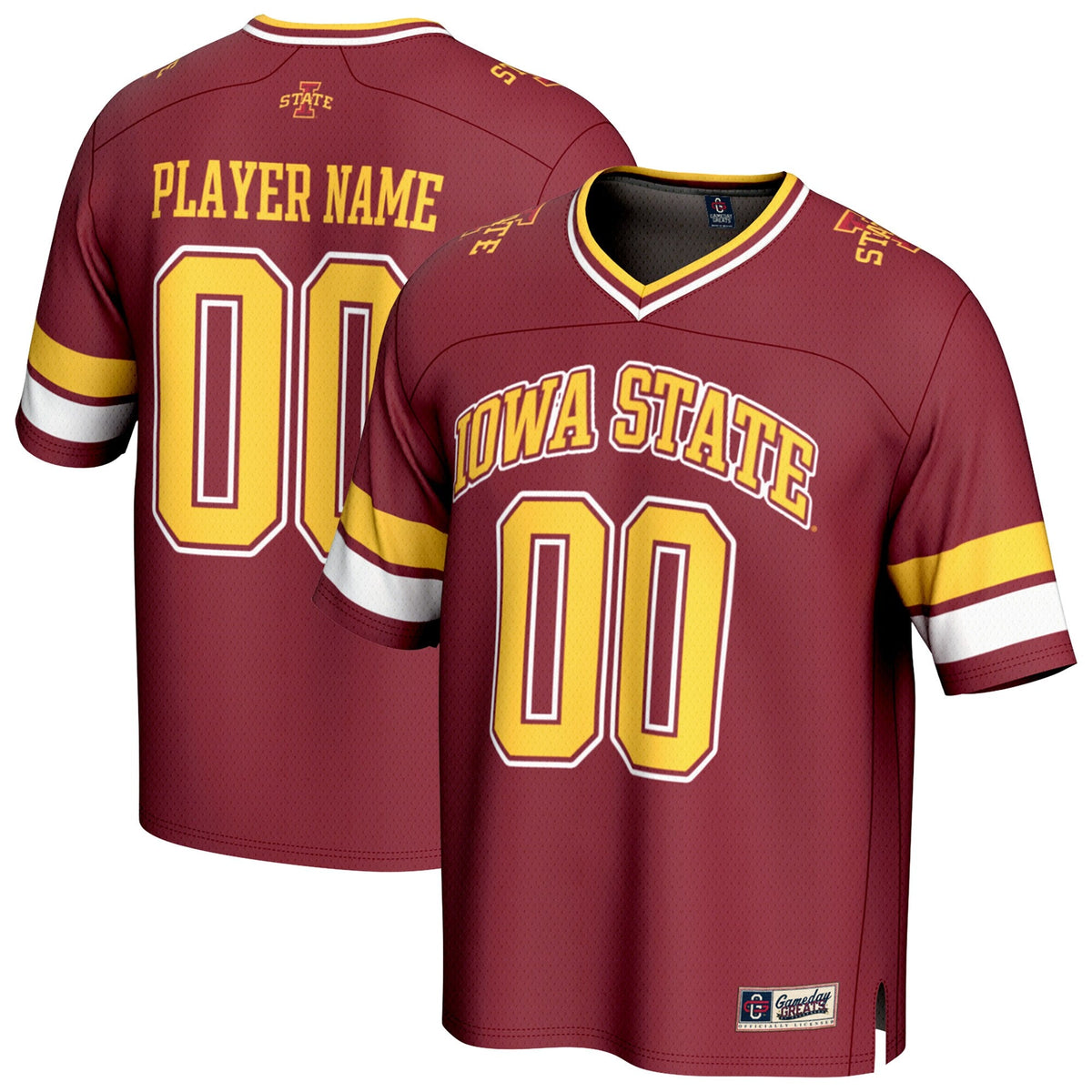 Iowa State Cyclones NIL Pick-A-Player Football Fashion Jersey - Cardinal product image 1, provided for visual reference and