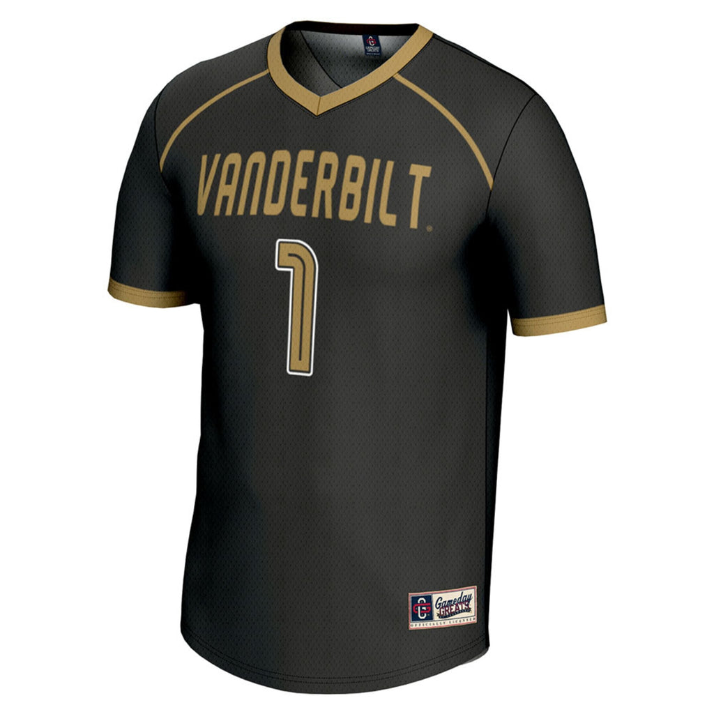 #1 Vanderbilt Commodores Lightweight Lacrosse Jersey - Black product image 3, provided for visual reference and product