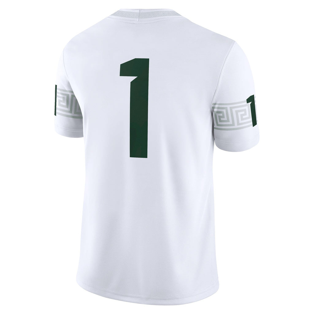 #1 White Michigan State Spartans Game Jersey product image 4, provided for visual reference and product detail review