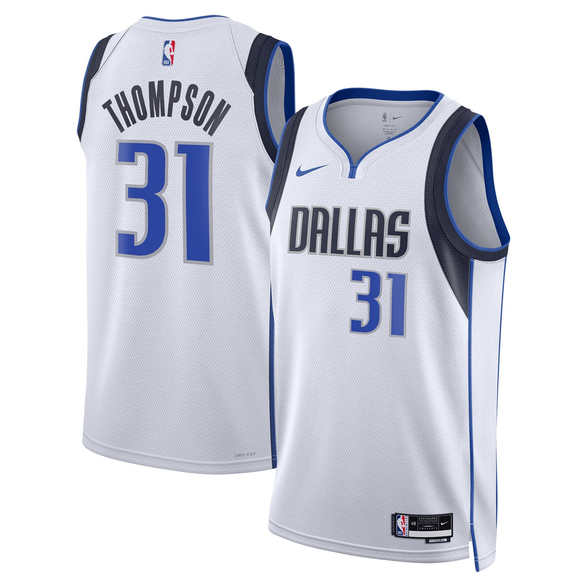 Dallas Mavericks Association Edition Swingman Jersey - White - Klay Thompson product image 1, provided for visual reference