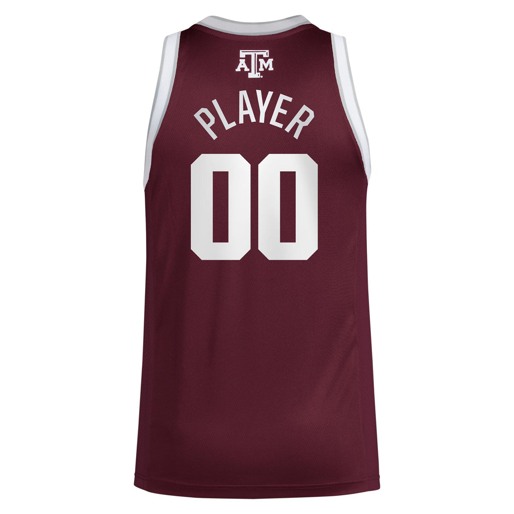 Texas A&M Aggies Pick-A-Player NIL Basketball Jersey - Maroon product image 4, provided for visual reference and product