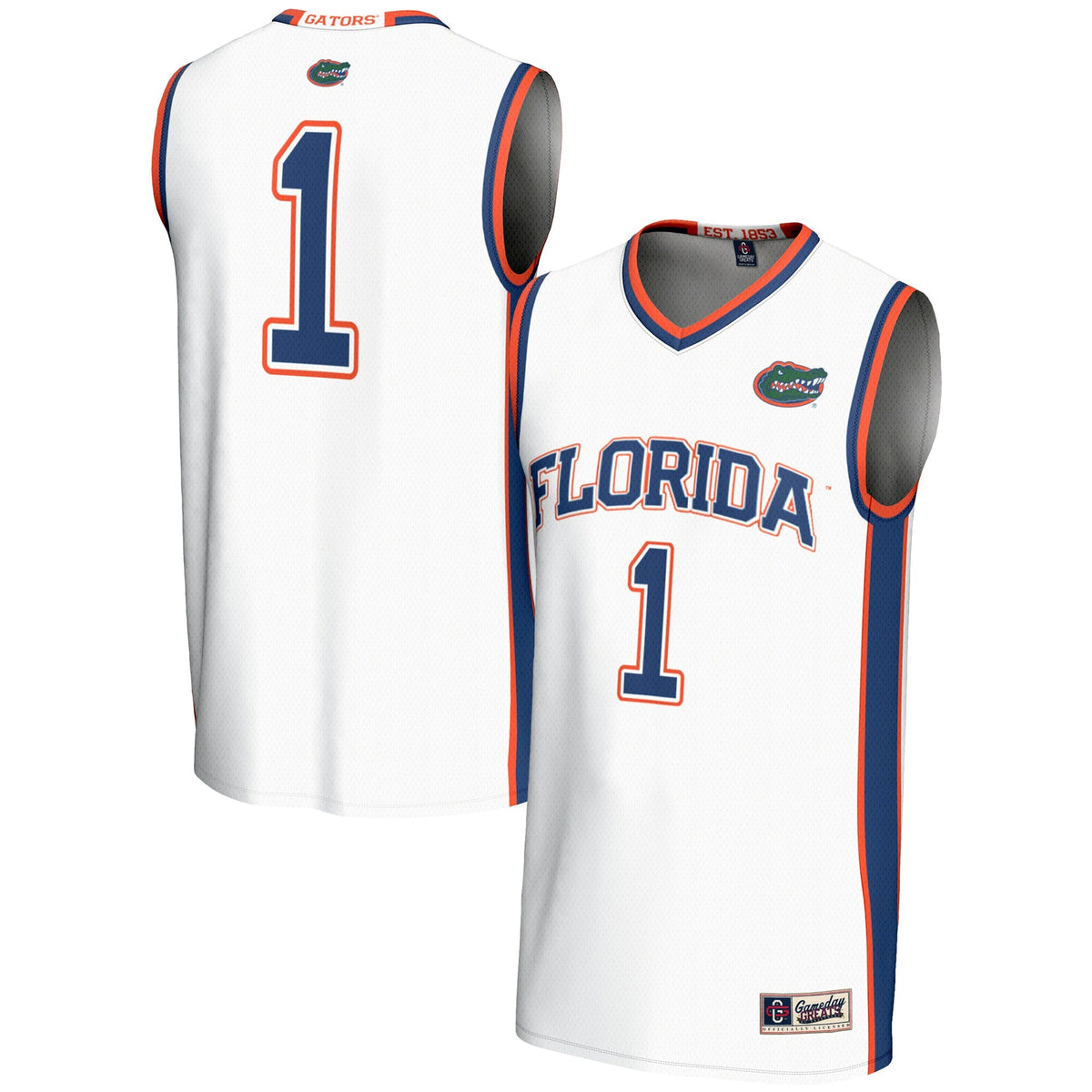 #70 Florida Gators Lightweight Basketball Jersey - White product image 1, provided for visual reference and product detail
