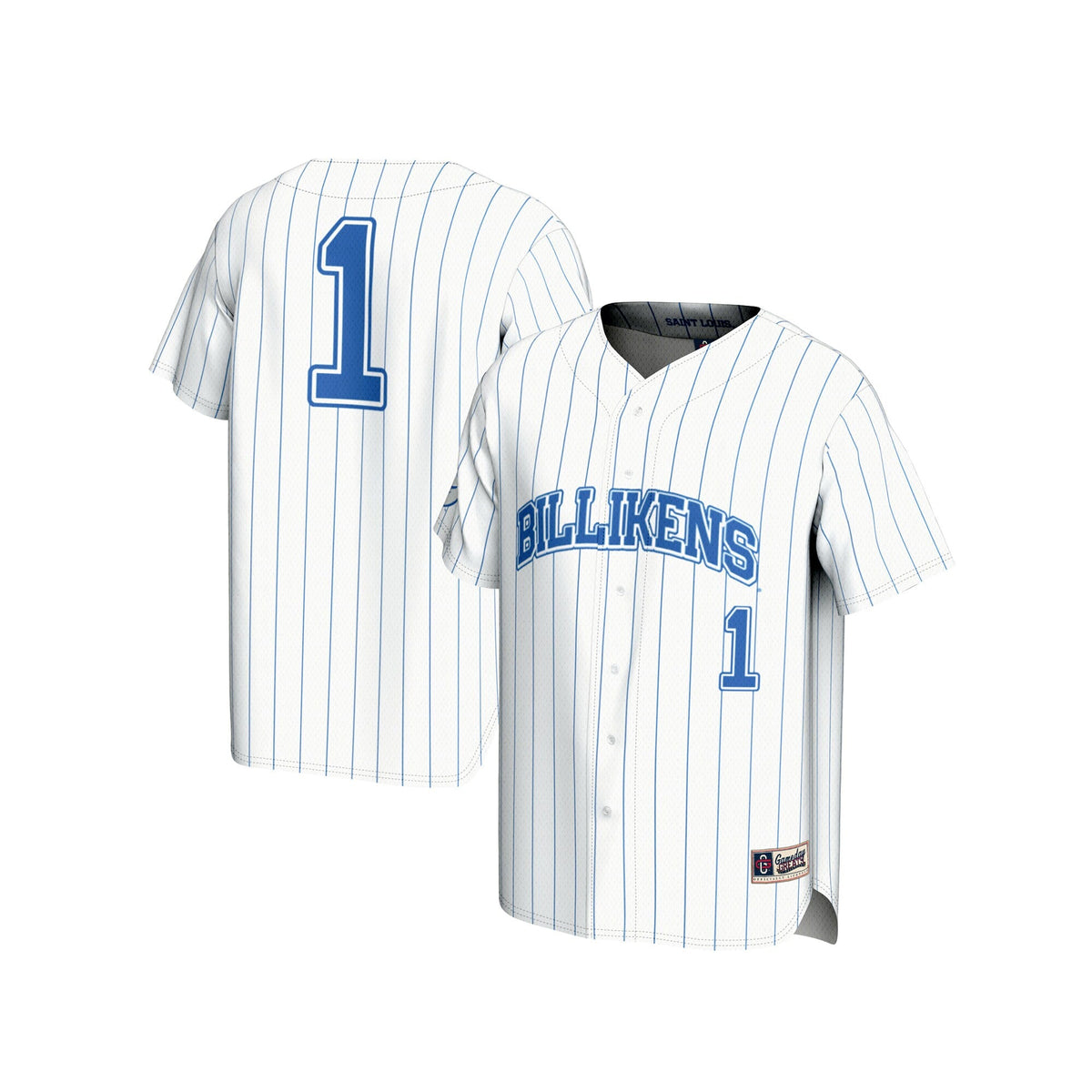 #1 Saint Louis Billikens Lightweight Baseball Fashion Jersey - White product image 1, provided for visual reference and