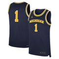 Michigan Wolverines Road Replica Basketball Jersey - Navy product image 1, provided for visual reference and product detail