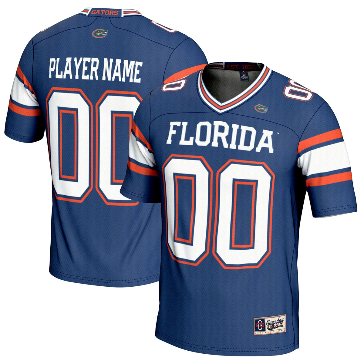 Florida Gators NIL Pick-A-Player Football Jersey - Royal product image 2, provided for visual reference and product detail