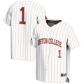 #1 Boston College Eagles Lightweight Baseball Fashion Jersey - White product image 1, provided for visual reference and