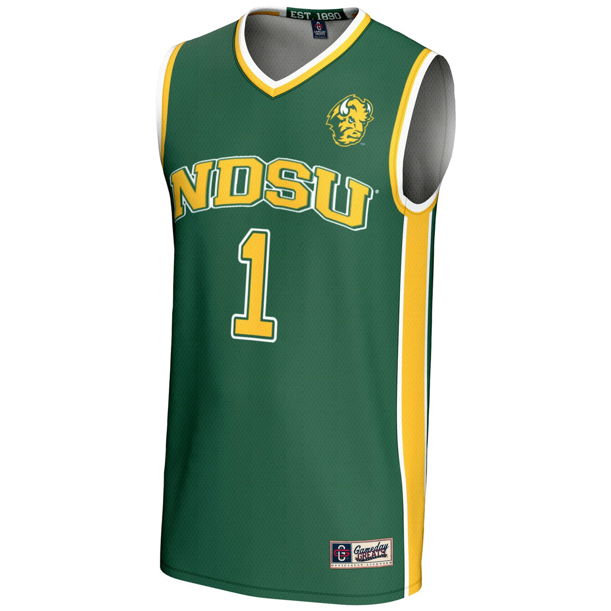 #1 NDSU Bison Lightweight Basketball Jersey - Green product image 3, provided for visual reference and product detail review