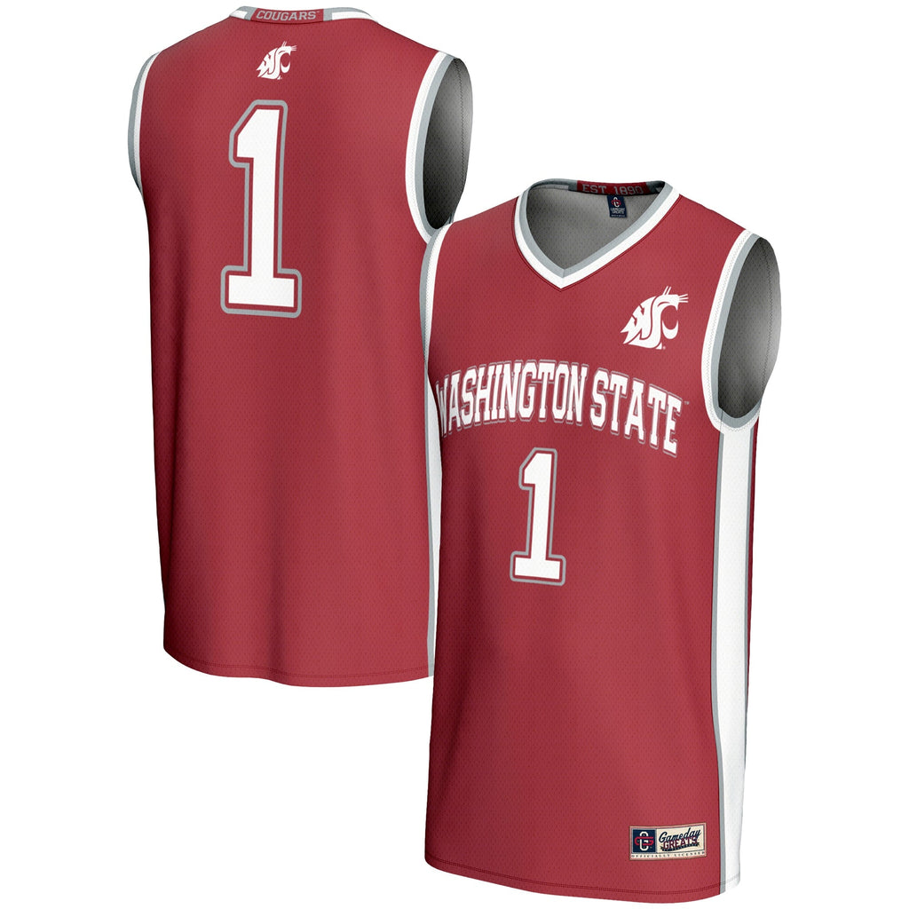 #1 Washington State Cougars Lightweight Basketball Jersey - Crimson product image 2, provided for visual reference and